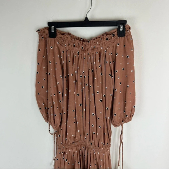 Anthropologie Faithfull the Label Off the Shoulder Polka Dot Print Size 4 - Picture 5 of 8